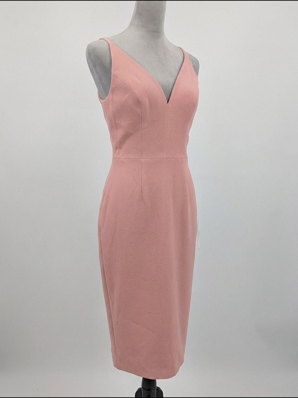 NWT Dress the Population Pink Midi Sheath Cocktail Dress Size Small